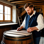 Traditional Brewery Scene**

"Inside a rustic Belgian brewery, featuring wooden beams and copper brewing equipment. A brewer, fully clothed in work attire, is carefully inspecting a Lambic brewing in an oak barrel.  The scene should emphasize the traditional brewing process.  Safe for work, appropriate content, fully clothed, professional, perfect anatomy, natural proportions, high resolution, warm lighting."

**